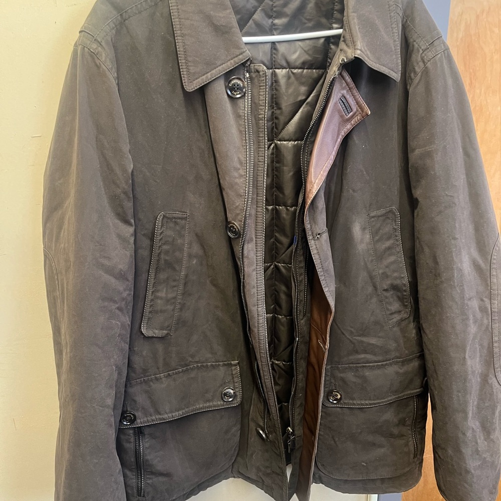 Ermenegildo Zegna vintage Brown Military Field Jacket with Quilted Liner - Picture 2 of 16